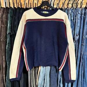 Vintage 90s Burton Snowboards Heavyweight Wool Knit Sweater Navy L